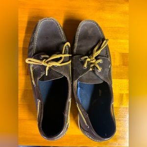 Sperry loafers leather dark brown mens 13 boat shoes